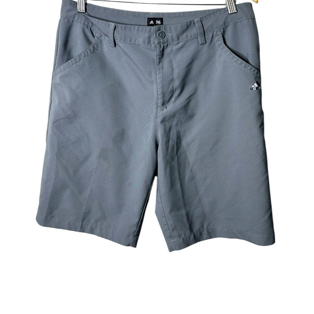 Adidas Mens Shorts Size 32 Grey Casual Flat Front Shorts polyester cotton golf